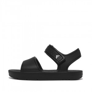 Kids' Fitflop Iqushion Eva Back-Strap Sandals Black | ZA-41VHQPKAT