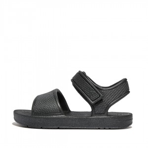 Kids' Fitflop Iqushion Eva Back-Strap Sandals Black | ZA-14BJRQOKP