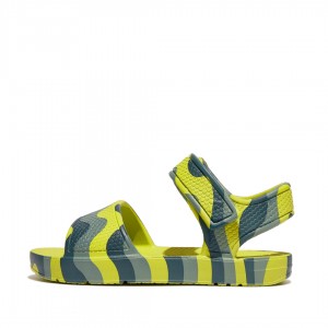 Kids' Fitflop Iqushion Eva Back-Strap Sandals Light Green | ZA-06QVGRTIJ