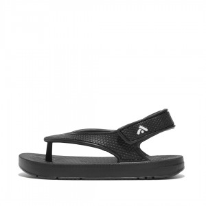 Kids' Fitflop Iqushion Eva Back Straps Flip Flops Black | ZA-27JALCOGY