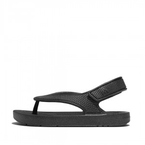 Kids' Fitflop Iqushion Eva Back Straps Flip Flops Black | ZA-14FCKALVU