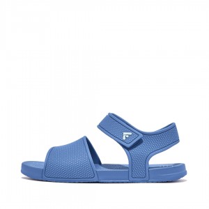 Kids' Fitflop Iqushion Rubber Back-Strap Sandals Blue | ZA-26QVTIHLJ