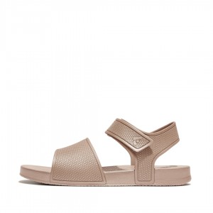 Kids' Fitflop Iqushion Rubber Back-Strap Sandals Gold | ZA-60PQLNOIA