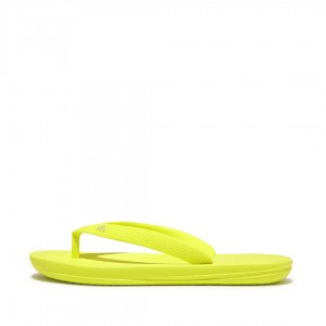 Kids' Fitflop Iqushion Rubber Flip Flops Yellow | ZA-15RSUGKML