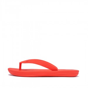 Kids' Fitflop Iqushion Rubber Flip Flops Red | ZA-24LHJSKAO