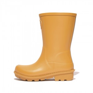 Kids' Fitflop Wonderwelly Natural Mix Welly Rubber Boots Yellow | ZA-45WLPGYMX