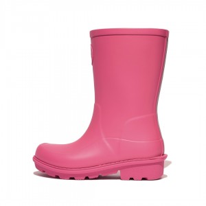 Kids' Fitflop Wonderwelly Natural Mix Welly Rubber Boots Pink | ZA-24ZIPHFLB