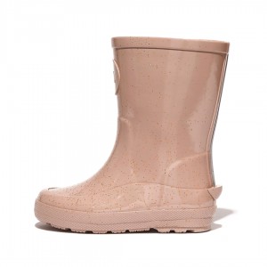 Kids' Fitflop Wonderwelly Natural Rubber Mix Rain Boots Gold | ZA-23YIGHJAC