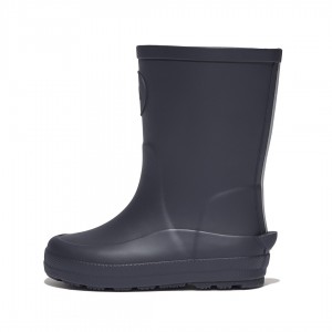 Kids' Fitflop Wonderwelly Natural Rubber Mix Rain Boots Navy | ZA-37IEMNQKS