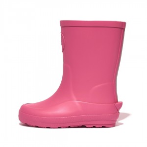 Kids' Fitflop Wonderwelly Natural Rubber Mix Rain Boots Pink | ZA-19KLYPERQ