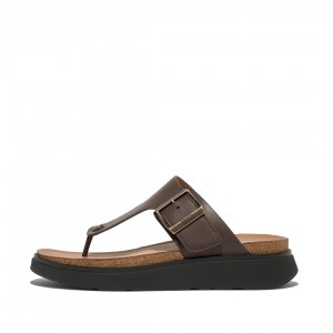 Men's Fitflop Gen-Ff Toe Thongs Brown | ZA-21UADBGIO