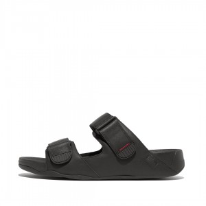 Men's Fitflop Gogh Moc Slides Black | ZA-39OVFREJK