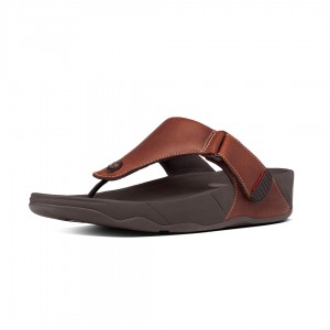 Men's Fitflop Trakk Ii Toe Thongs Brown | ZA-73NBXSMUV