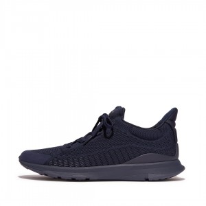 Men's Fitflop Vitamin Ffx Knit Sports Sneakers Navy | ZA-85FSOEKBX