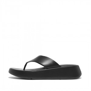 Women's Fitflop F-Mode Toe Thongs Thongs Black | ZA-41GFYCLQA