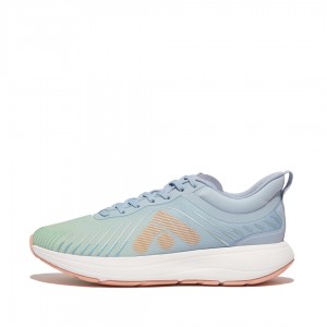 Women's Fitflop Ff-Runner Poly Pu Tpu Sneakers Blue | ZA-01SEDWQJX