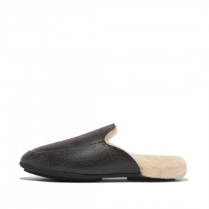 Women's Fitflop Gracie Double Faced Shearling Mules Black | ZA-92OITWRJY