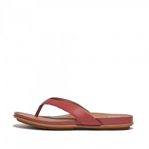 Women's Fitflop Gracie Flip Flops Red | ZA-46QUNXBAW