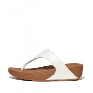 Women's Fitflop Lulu Leather Toe-Post Sandals White | ZA-67SCYPKJM