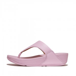 Women's Fitflop Lulu Leather Toe-Post Sandals Pink | ZA-28KCTIEAF