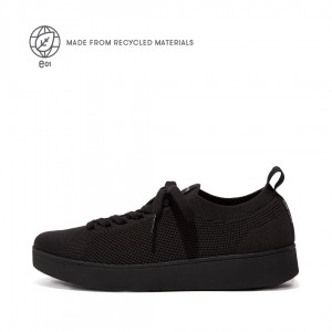 Women's Fitflop Rally E01 Multi Knit Sneakers Black | ZA-51SNBVFPG