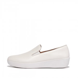 Women's Fitflop Superskate Wipe Clean Loafers White | ZA-28CSDJGQN