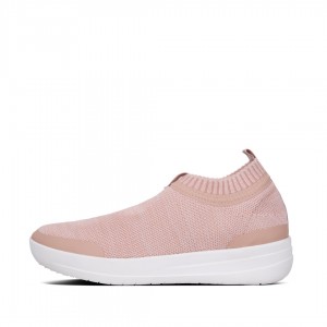 Women's Fitflop Uberknit Nylon Mix Knit Tpu Rubber Sneakers Pink | ZA-83VUDMTGA