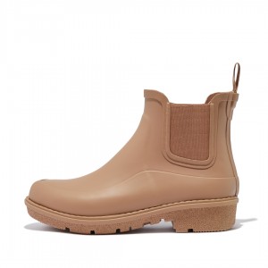 Women's Fitflop Wonderwelly Chelsea Rain Boots Light Brown | ZA-34KHXRMSJ