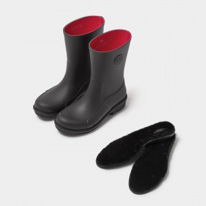 Women's Fitflop Wonderwelly Shearling Ankle Boots Insoles Black | ZA-75HDFVBAJ