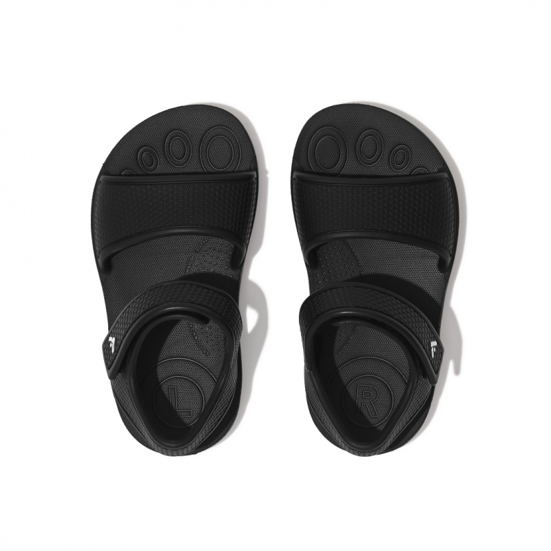 Kids' Fitflop Iqushion Eva Back-Strap Sandals Black | ZA-41VHQPKAT