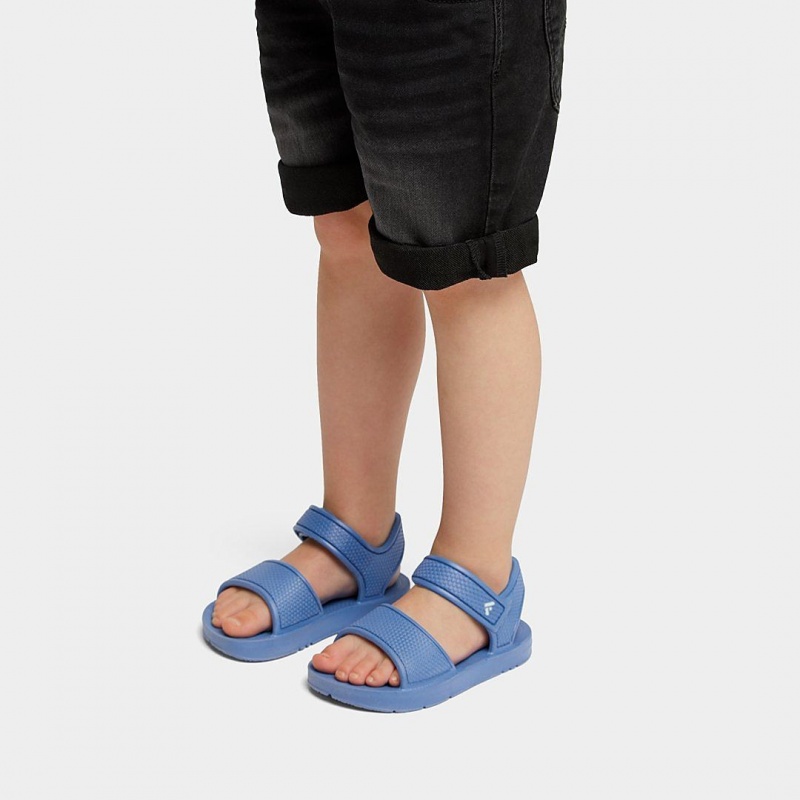 Kids' Fitflop Iqushion Eva Back-Strap Sandals Blue | ZA-80YIQGOZW