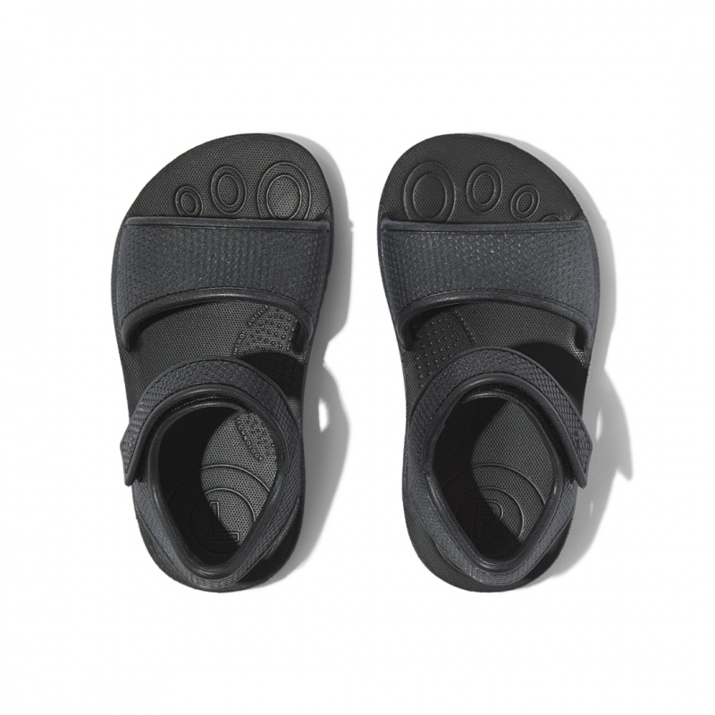 Kids' Fitflop Iqushion Eva Back-Strap Sandals Black | ZA-14BJRQOKP