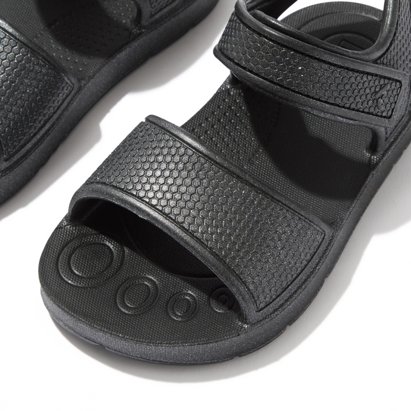 Kids' Fitflop Iqushion Eva Back-Strap Sandals Black | ZA-14BJRQOKP