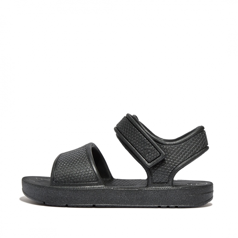 Kids\' Fitflop Iqushion Eva Back-Strap Sandals Black | ZA-14BJRQOKP