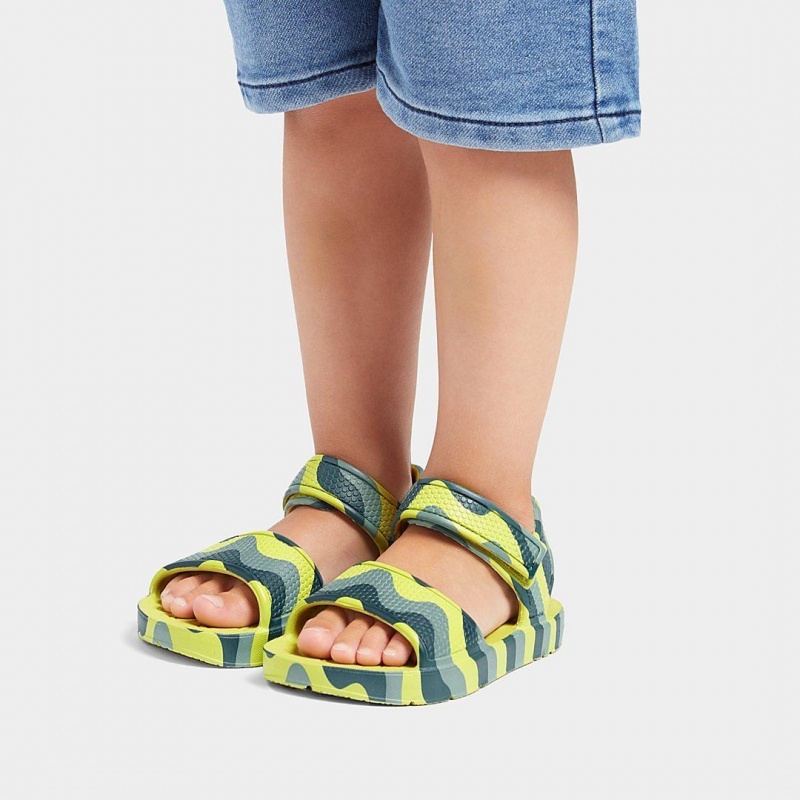 Kids' Fitflop Iqushion Eva Back-Strap Sandals Light Green | ZA-06QVGRTIJ