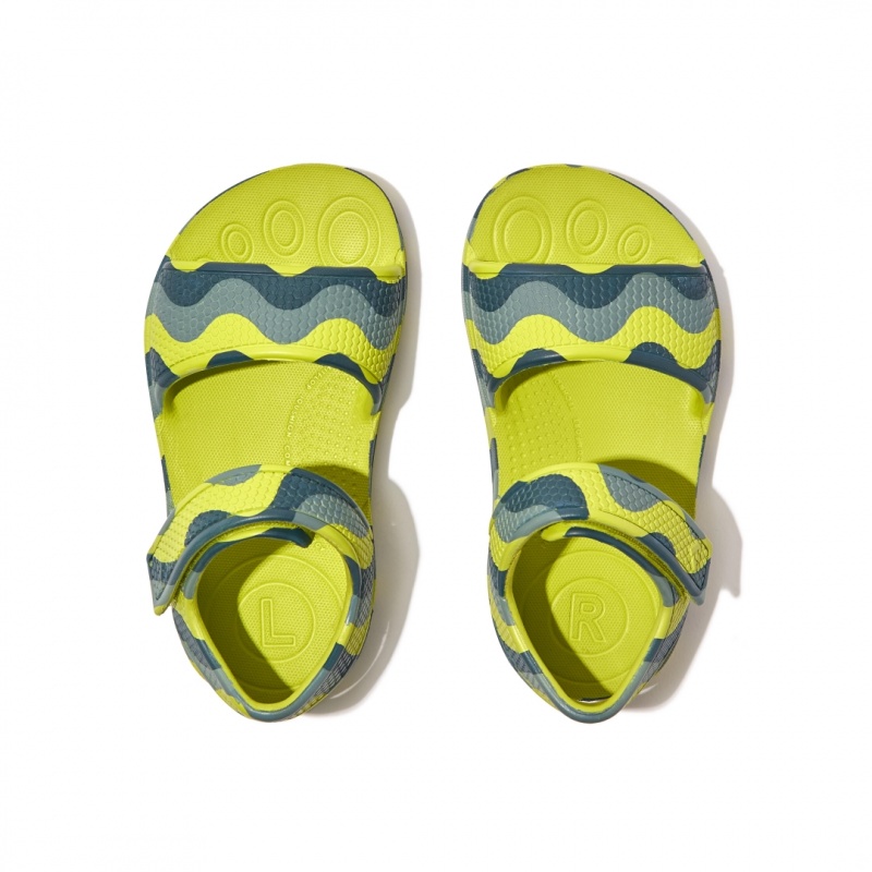 Kids' Fitflop Iqushion Eva Back-Strap Sandals Light Green | ZA-06QVGRTIJ