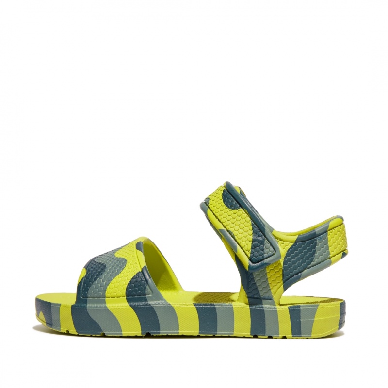 Kids\' Fitflop Iqushion Eva Back-Strap Sandals Light Green | ZA-06QVGRTIJ