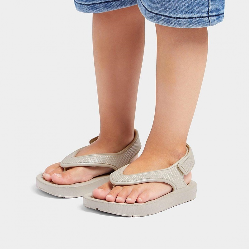 Kids' Fitflop Iqushion Eva Back Straps Flip Flops Silver | ZA-74MJTHELD