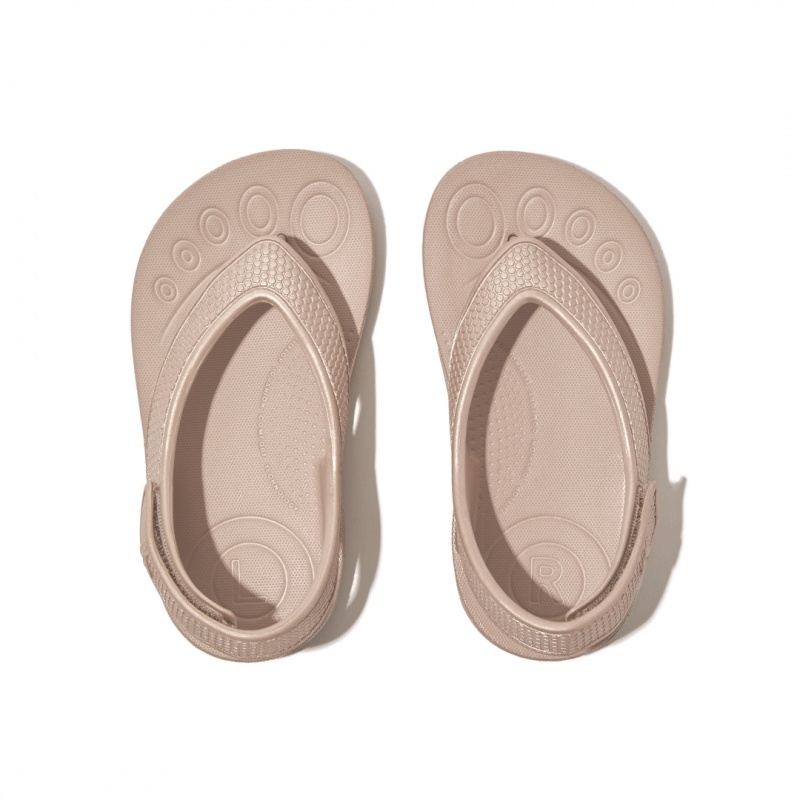 Kids' Fitflop Iqushion Eva Back Straps Flip Flops Gold | ZA-08ELKMPHR