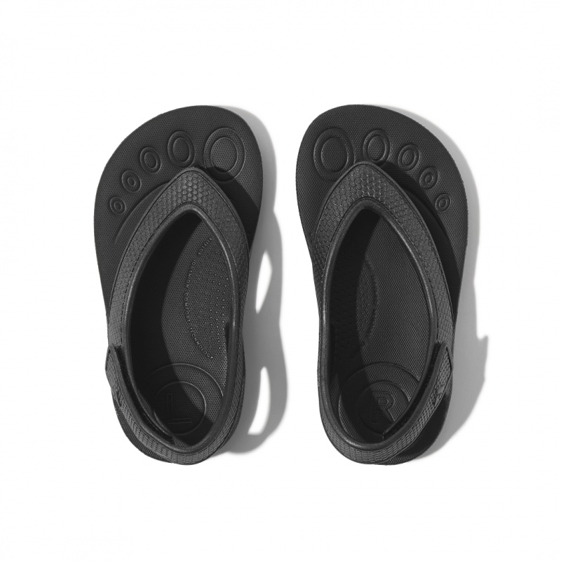 Kids' Fitflop Iqushion Eva Back Straps Flip Flops Black | ZA-14FCKALVU