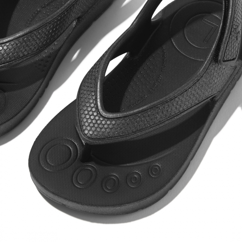 Kids' Fitflop Iqushion Eva Back Straps Flip Flops Black | ZA-14FCKALVU