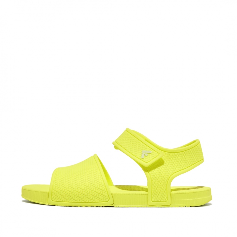 Kids\' Fitflop Iqushion Rubber Back-Strap Sandals Yellow | ZA-72JYQDKXF