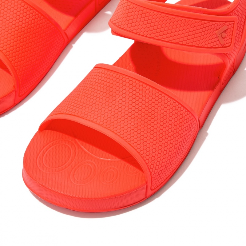 Kids' Fitflop Iqushion Rubber Back-Strap Sandals Red | ZA-73GZSICOT