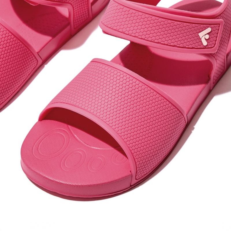 Kids' Fitflop Iqushion Rubber Back-Strap Sandals Red | ZA-05JISHKEL