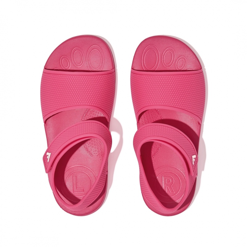 Kids' Fitflop Iqushion Rubber Back-Strap Sandals Red | ZA-05JISHKEL