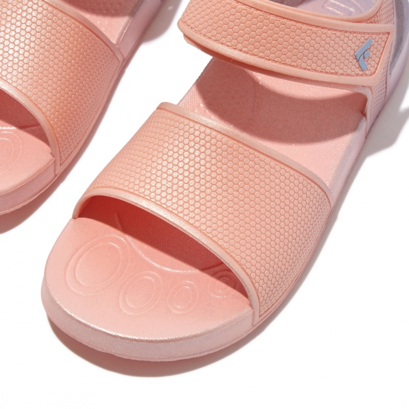 Kids' Fitflop Iqushion Rubber Back-Strap Sandals Pink | ZA-35OESZUQV