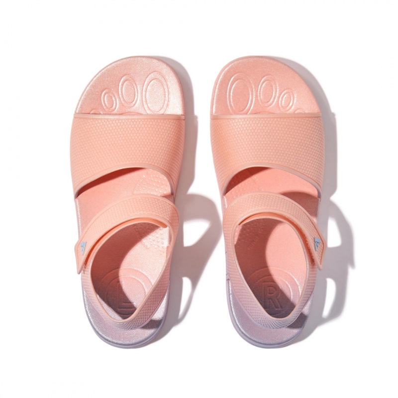 Kids' Fitflop Iqushion Rubber Back-Strap Sandals Pink | ZA-35OESZUQV