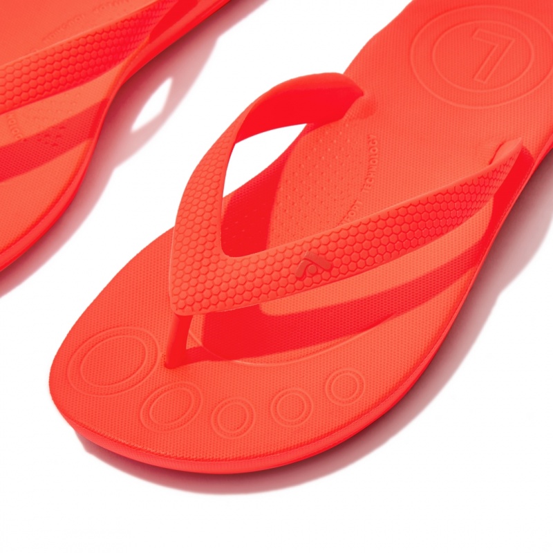 Kids' Fitflop Iqushion Rubber Flip Flops Red | ZA-24LHJSKAO