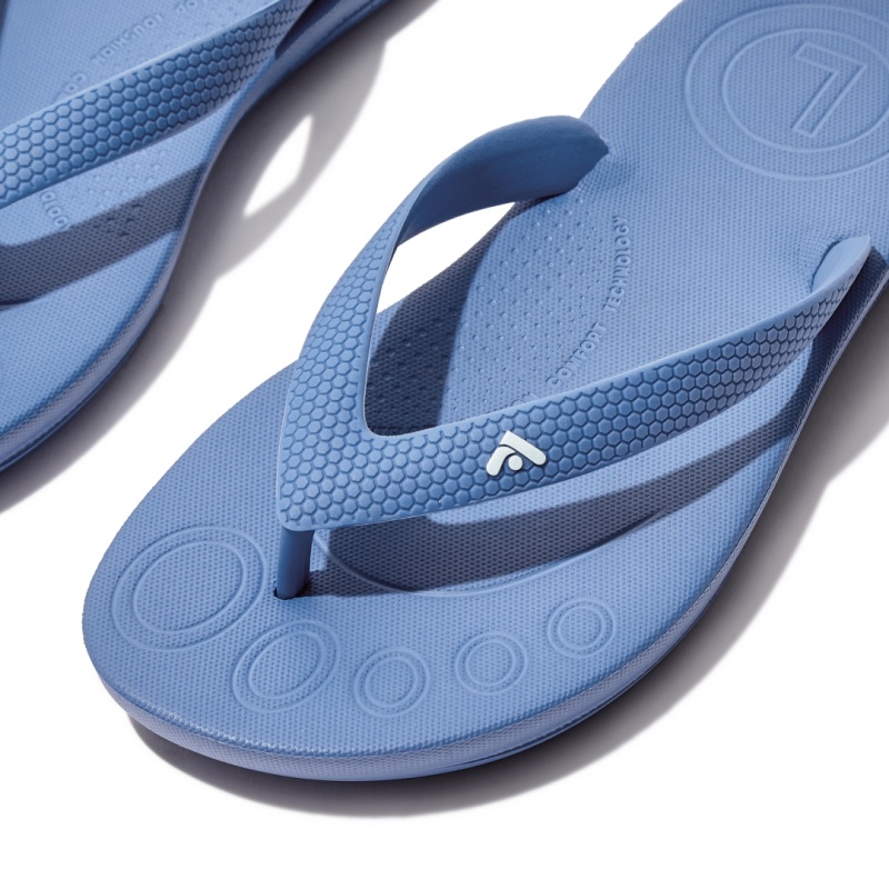 Kids' Fitflop Iqushion Rubber Flip Flops Blue | ZA-25XLAICQB