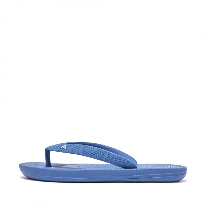 Kids\' Fitflop Iqushion Rubber Flip Flops Blue | ZA-25XLAICQB